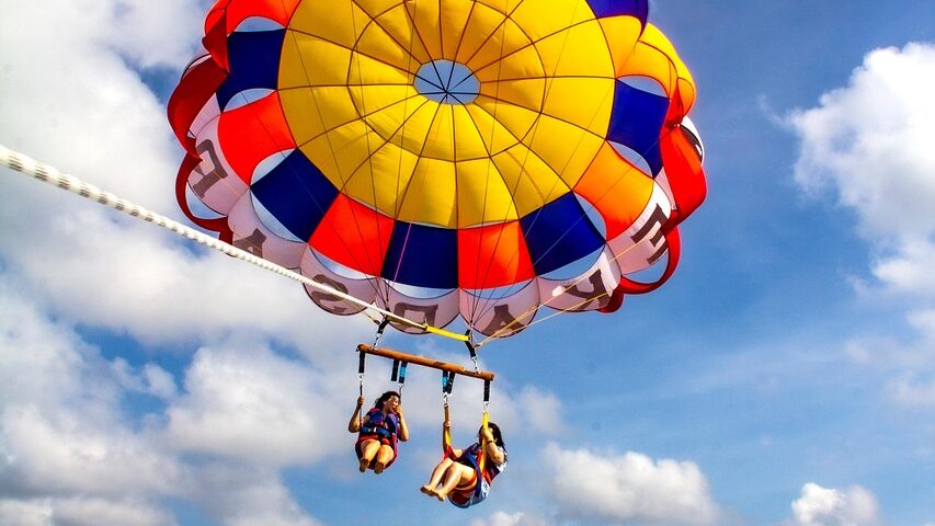 parachute, ocean, parasailing, beach, sea, vacation, travel, leisure, fun, outdoors, adventure, nature, parasail, sky